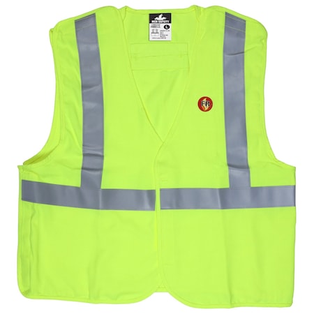 Mcr Safety Hi-Vis FR Safety Vest 3XL Class 2 , Hook and Loop 3 Pockets FRMBCL2LX3